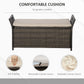 2-In-1 Outdoor PE Rattan Storage Bench, 29 Gallon Patio Wicker Furniture, Basket Box with Handles and Cushion Dark Grey