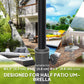 20 lbs Black Resin Half Parasol Base