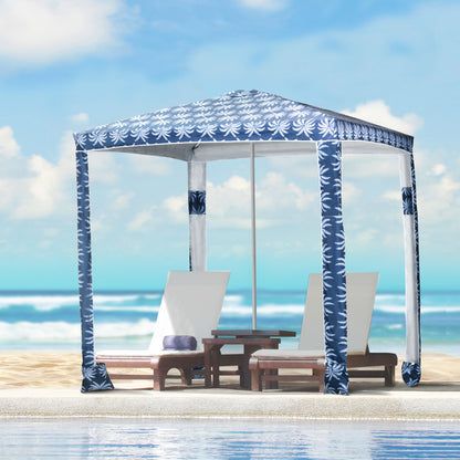 6.5' Dark Blue Beach Umbrella with Sandbags & Carry Bag