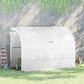 Lean-to Greenhouse Outdoor Gardening Green House with Windows and 2 Zipper Doors, 10' x 5' x 7', White