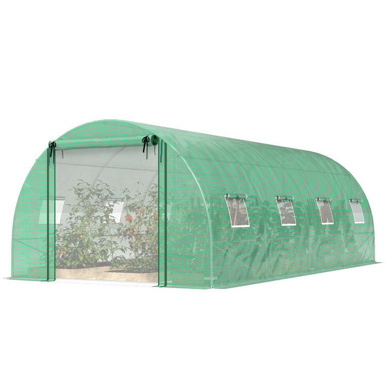 20' x 10' x 7' Walk-In Tunnel Greenhouse with PE Cover
