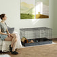 Guinea Pig Cage with Removable Top, 2 Separate Area, Waterproof Bottom Liner, Ramp, Perch, for Rabbits, Hedgehogs