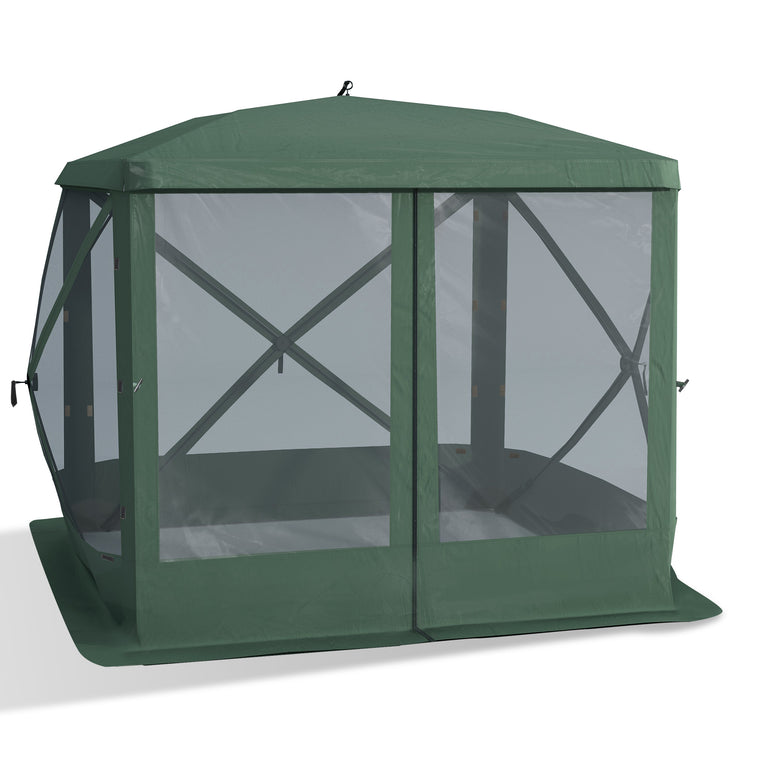 Green Foldable Pop-Up Screen Tent, Fits 3-4 People