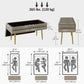 39" Storage Ottoman, Velvet End of Bed Bench with Steel Legs, Foot Stool with Storage for Bedroom, Living Room, Beige