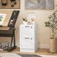 2 Drawer Filing Cabinet with Lock, Office Storage Cabinet with Adjustable Hanging Bars for A4 Letter Size Files, White