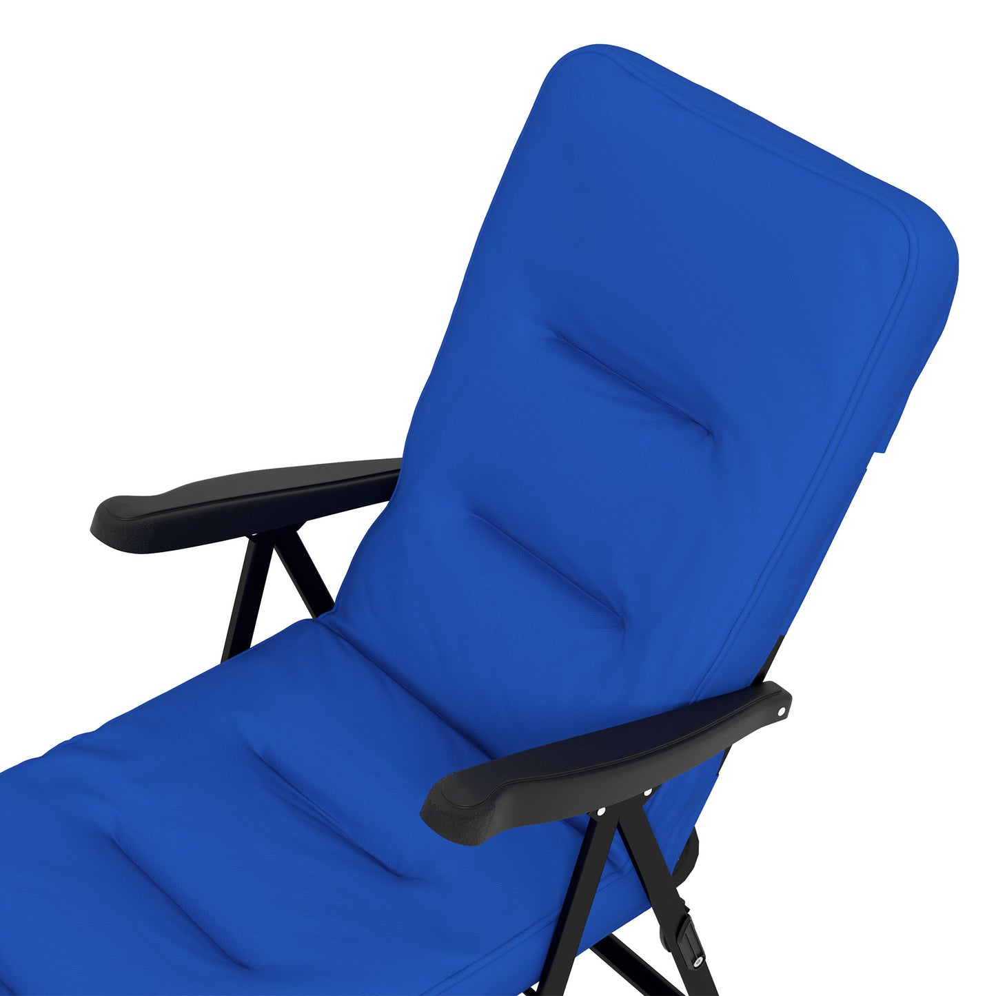 Folding Outdoor Lounge Chair with Cushion, Adjustable Backrest, Reclining Patio Garden Chair with Footrest, Wine Red