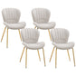 Dining Chairs Set of 4, Modern Accent Chair with Cushioned Backrest, Upholstery for Living Room, Cream White