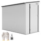 Outdoor Storage Shed Lean to Shed Outdoor Metal Tool Shed with Lockable Door and Air Vents, Dark Grey