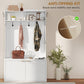 4-In-1 Hall Tree with Shoe Bench, Modern Coat Rack with Open Shelf for Hallway, Entryway, Bedroom, Living Room, White