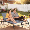 2-Person Chaise Lounge with 5-Position Back and Wheels