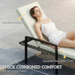 Chaise Lounge Chairs Outdoor, Set of 2 Wicker Patio Lounge Chairs with 5-Level Adjustable Backrest, Cushion