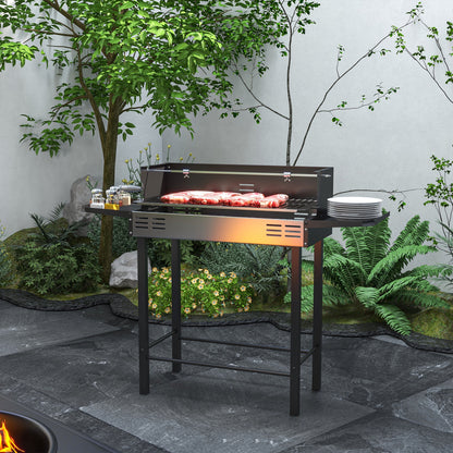 Stainless Steel Charcoal BBQ Rotisserie Grill with Grate