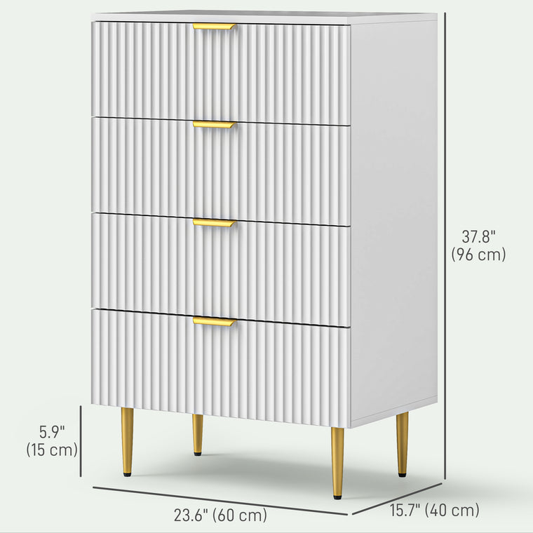 4-Drawer Dresser with Gold Legs