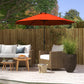 9ft Solar Patio Umbrella Outdoor Sunshade 24 LED Lights Tilt Canopy Orange