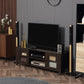Fireplace TV Stand for TVs up to 60 Inch, Wood TV Cabinet with Storage Doors for Living Room, Coffee