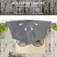 9.8ft Half Umbrella Semi Round Patio Parasol with Crank Handle, Top Vent for Garden, Balcony- NO BASE INCLUDED Dark Grey