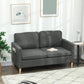 56" 2 Seat Sofa, Modern Love Seats Furniture, Upholstered 2 Seater Couch with Side Pockets, Solid Wood Frame, Grey