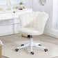 Office Chair, Armless Swivel Desk Chair with Adjustable Height, Backrest, Tilt Function for Office, Vanity, Cream White
