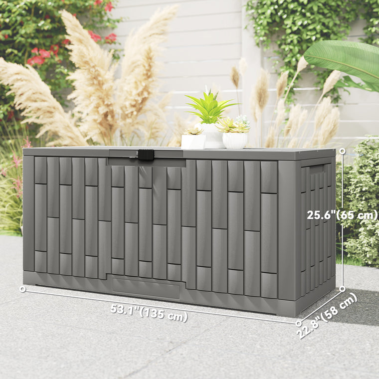 120-Gallon Lockable Resin Deck Box, UV Resistant
