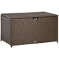 113 Gallon Outdoor Storage Box, Rattan Deck Box for Indoor, Patio Furniture Cushions, Brown