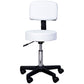 Adjustable Rolling Drafting Stool with Back - White