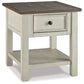 Bolanburg - White / Brown / Beige - Rectangular End Table