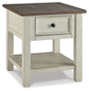 Bolanburg - Rectangular End Table - White / Brown / Beige