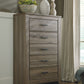 Zelen - Warm Gray - Five Drawer Chest