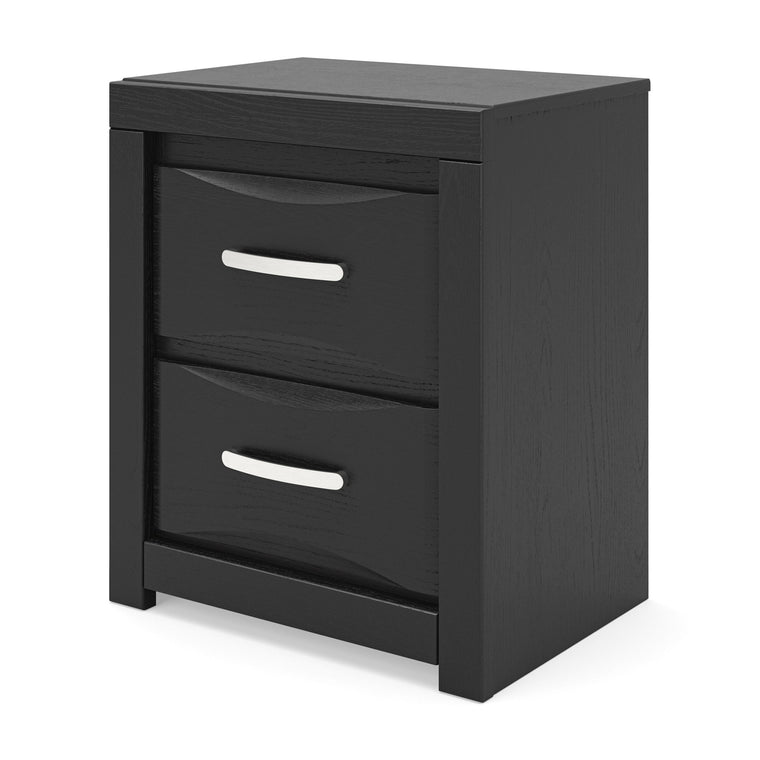 Stabotta - Two Drawer Night Stand - Black, photo 3