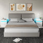 LED Nightstand Set of 2 with 2 Drawers - White