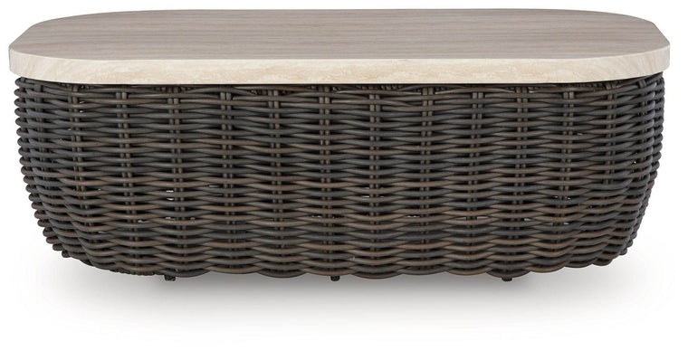 Kimora - Beige / Dark Brown - Rectangular Cocktail Table - Forward Furniture