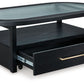 Winbardi - Black - Oval Cocktail Table