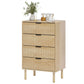 4-Drawer Dresser with Fluted Panels - Oak