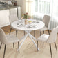 40" Round Industrial Dining Table for 4 - White Oak