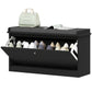 Shoe Storage with Seat, Upholstered Hallway Bench, Shoe Bench with Flip Drawer, Adjustable Shelf for 6-8 Pairs of Shoes