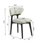 Set of 2 Solid Wood Dining Chairs with Curved Backrest, Upholstered Kitchen Chairs with Wooden Frame, 21'' L x 23'' W x 29.5'' H, Black