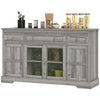 Sideboard Buffet Cabinet with Glass Doors - Weathered Grey Oak
