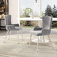 Set of 2 Velvet Dining Chairs with Electroplated Metal Legs, Ergonomic Chairs for Dining & Living Room, 21.5'' L x 20.5'' W x 33.5'' H, Gray+Silver