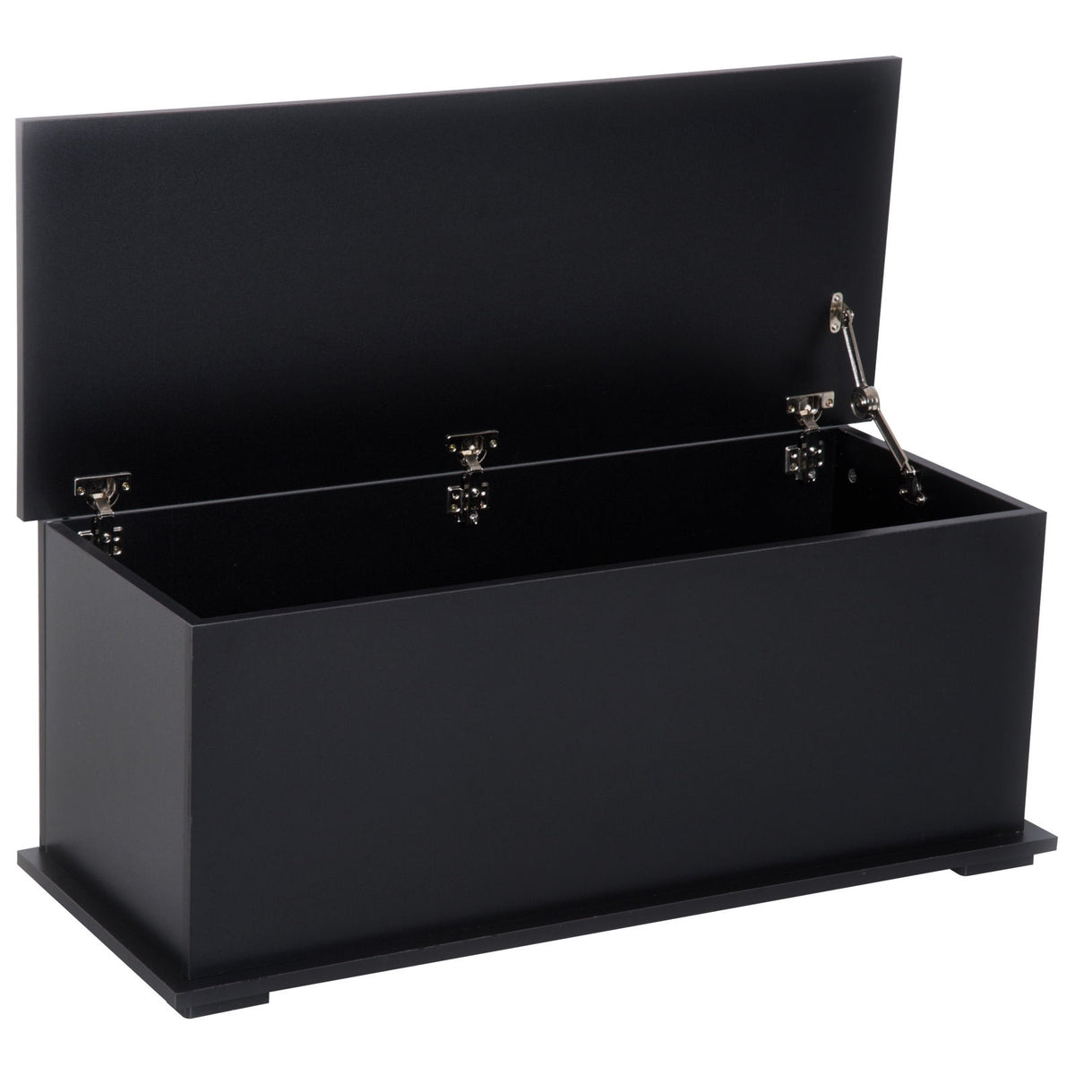39.5" Storage Chest with 2 Safety Hinges, Storage Box Organizer with Flip-Top Lid, Entryway Storage Bench, Black