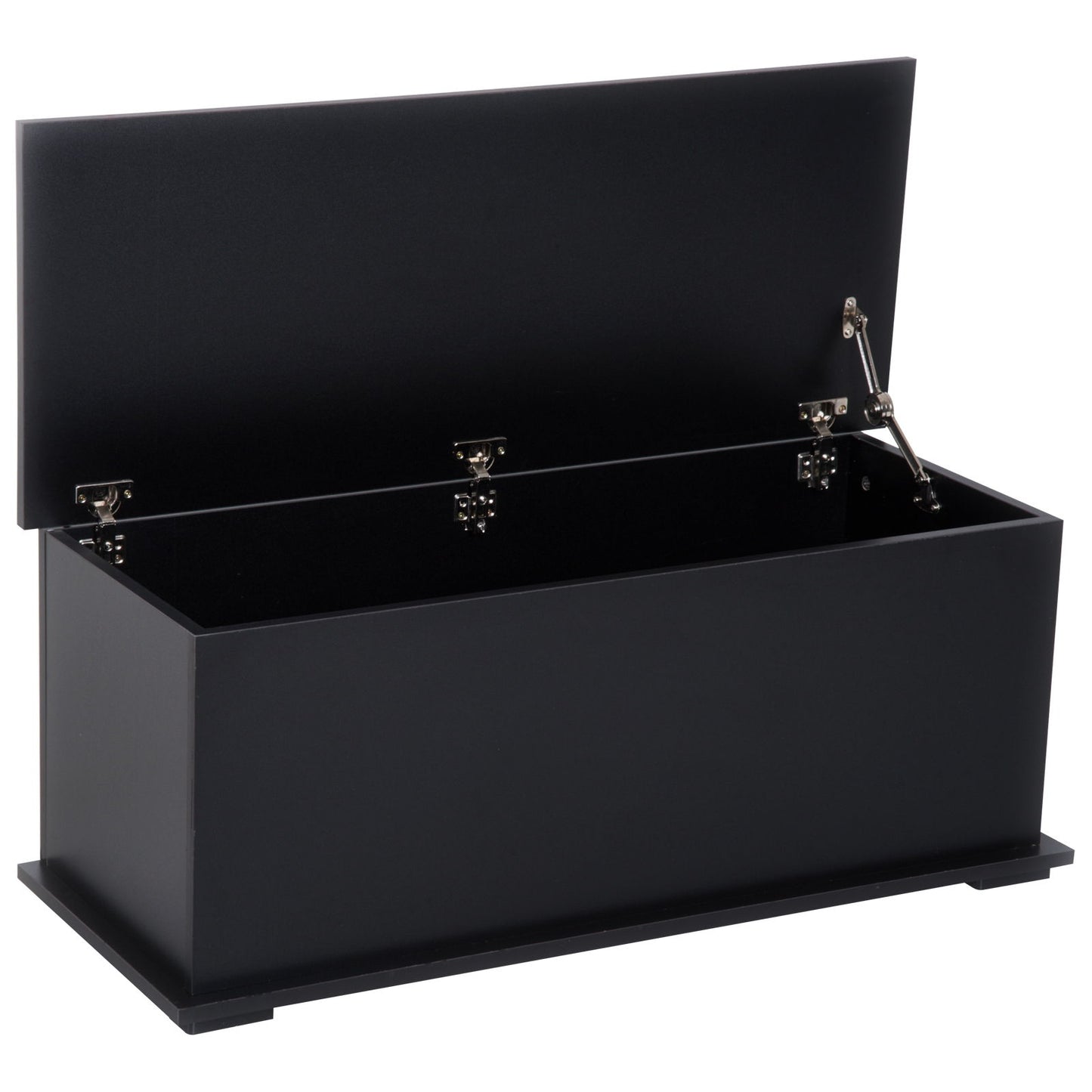 39.5" Storage Chest with 2 Safety Hinges, Storage Box Organizer with Flip-Top Lid, Entryway Storage Bench, Black