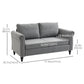 Vintage Chenille Loveseat with Rolled Arms - Light Grey