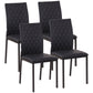 Faux Leather Dining Chairs Set of 4 - Black