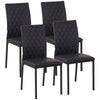 Faux Leather Dining Chairs Set of 4 - Black
