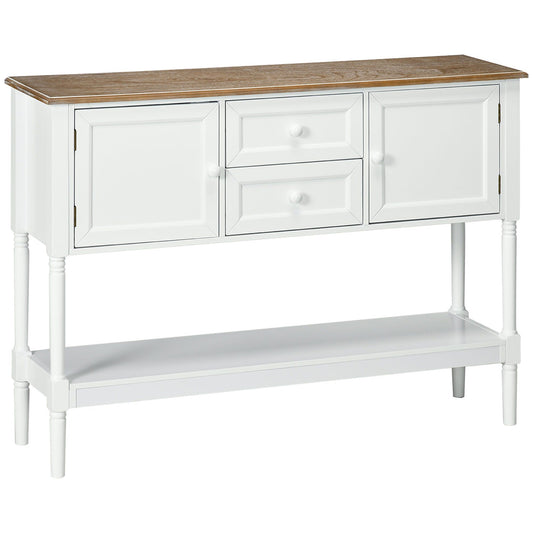 Vintage Console Table with 2 Drawers - White