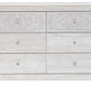 Paxberry - Whitewash - Six Drawer Dresser - Medallion Drawer Pulls