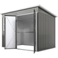 8.5' x 6' Galvanised Steel Outdoor Storage Shed, Garden Shed with Window, Lockable Wide Doors and Air Vents, Grey