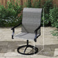 Outdoor Swivel Dining Chairs Set of 2, High Back Swivel Chairs with All Weather Mesh for Deck, Backyard, Poolside, Grey