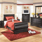 Huey - Black - Six Drawer Dresser