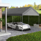 10 x 20ft Carport Replacement Canopy, UV Resistant Garage Car Cover with Ball Bungee Cords, Dark Grey