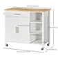 Rolling Kitchen Island Cart with Drawer - White